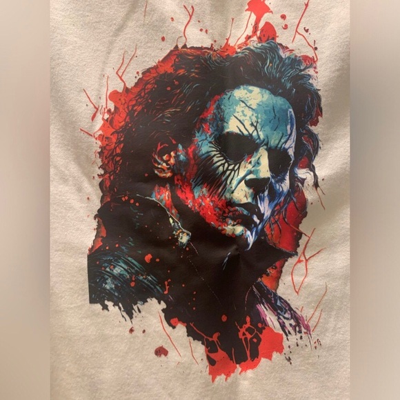 Custom Made Michael Myers White Tee - Picture 2 of 3